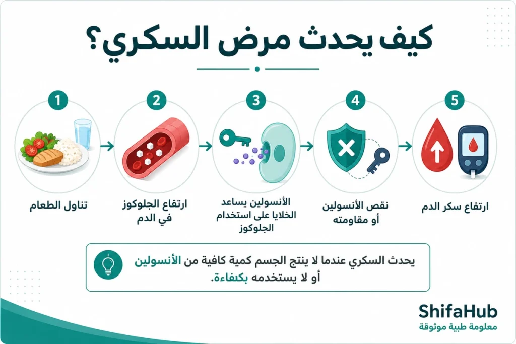 كيف يحدث مرض السكري