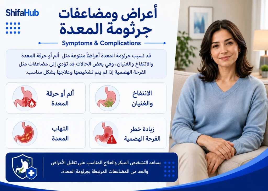 أعراض ومضاعفات جرثومة المعدة