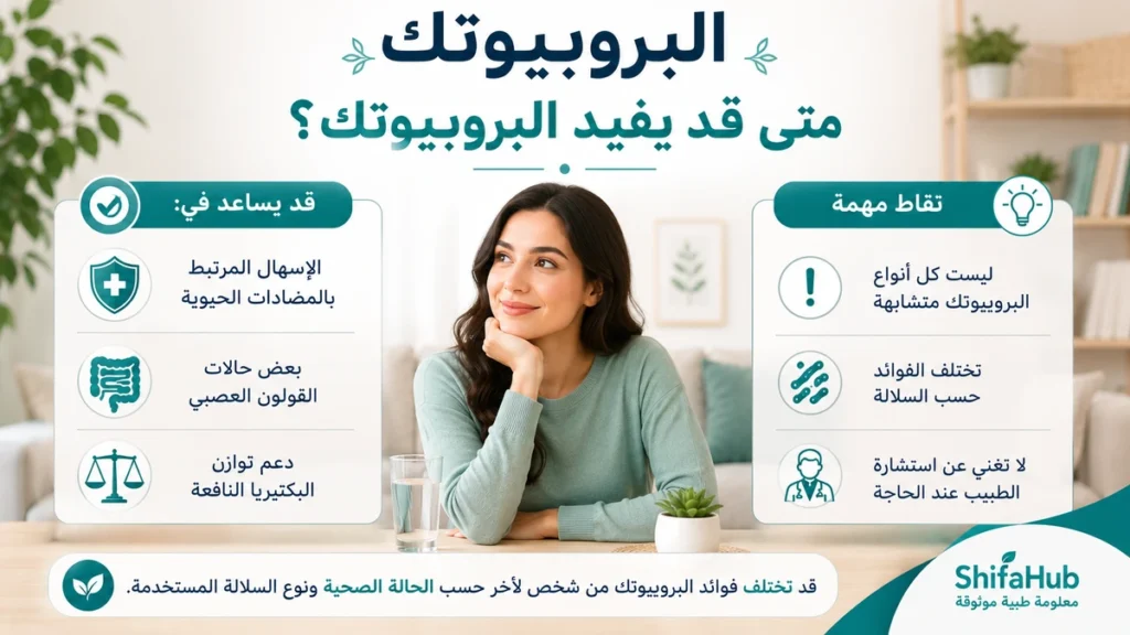 متى قد يفيد البروبيوتك؟