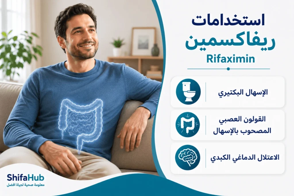 ريفاكسمين لعلاج القولون العصبي والانتفاخ والإسهال وSIBO