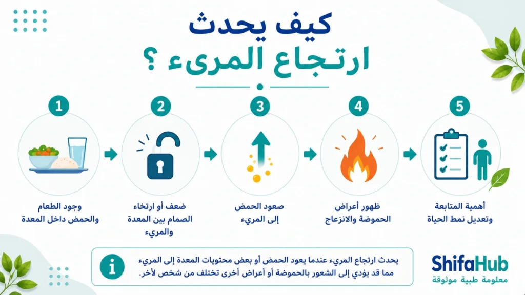 كيف يحدث ارتجاع المريء؟