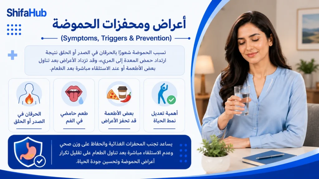 أعراض ومحفزات الحموضة