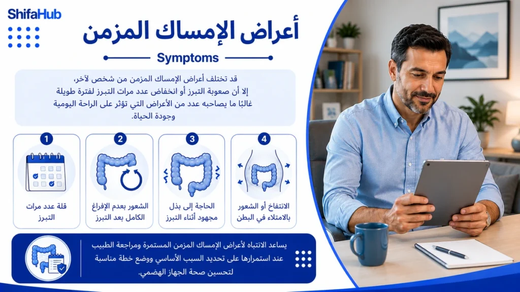 أعراض الإمساك المزمن