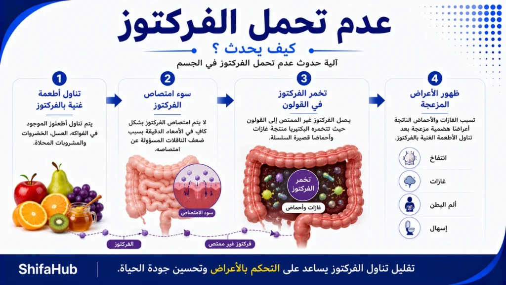 كيف يحدث عدم تحمل الفركتوز؟