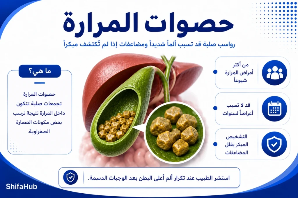 أعراض حصوات المرارة وألم المرارة وطرق العلاج والجراحة