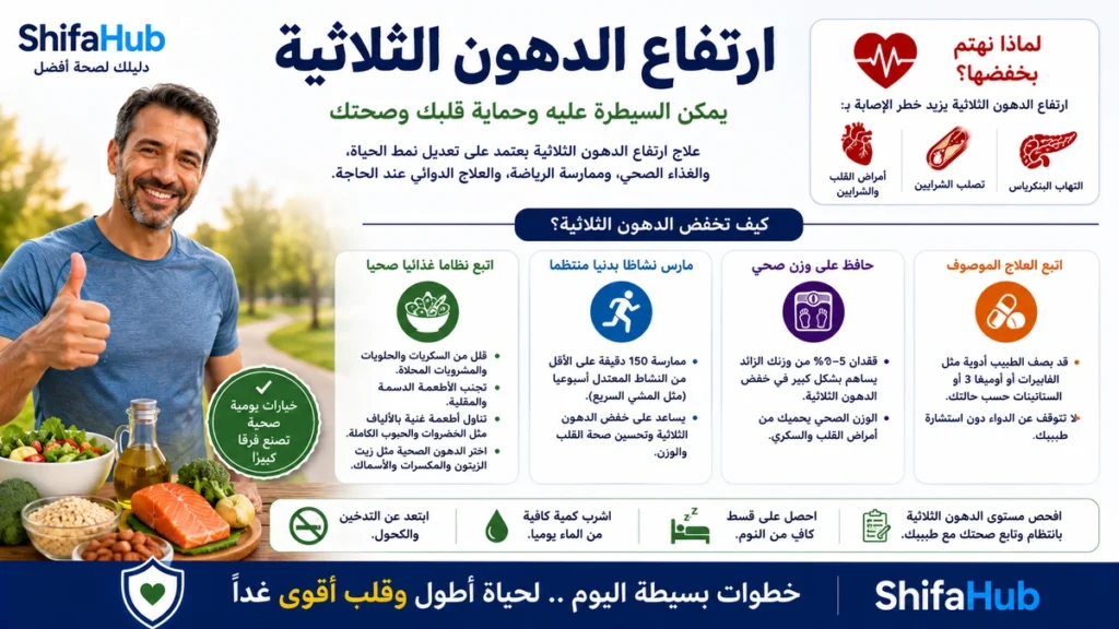 كيف يمكن السيطرة على ارتفاع الدهون الثلاثية؟
