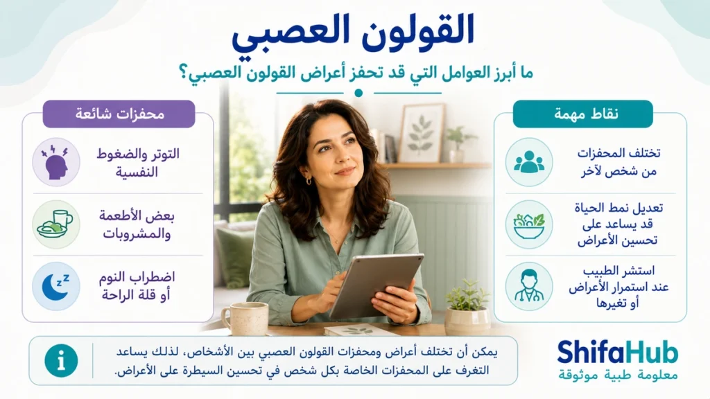 ما أبرز العوامل التي قد تحفز أعراض القولون العصبي