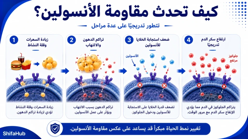 كيف تحدث مقاومة الأنسولين؟