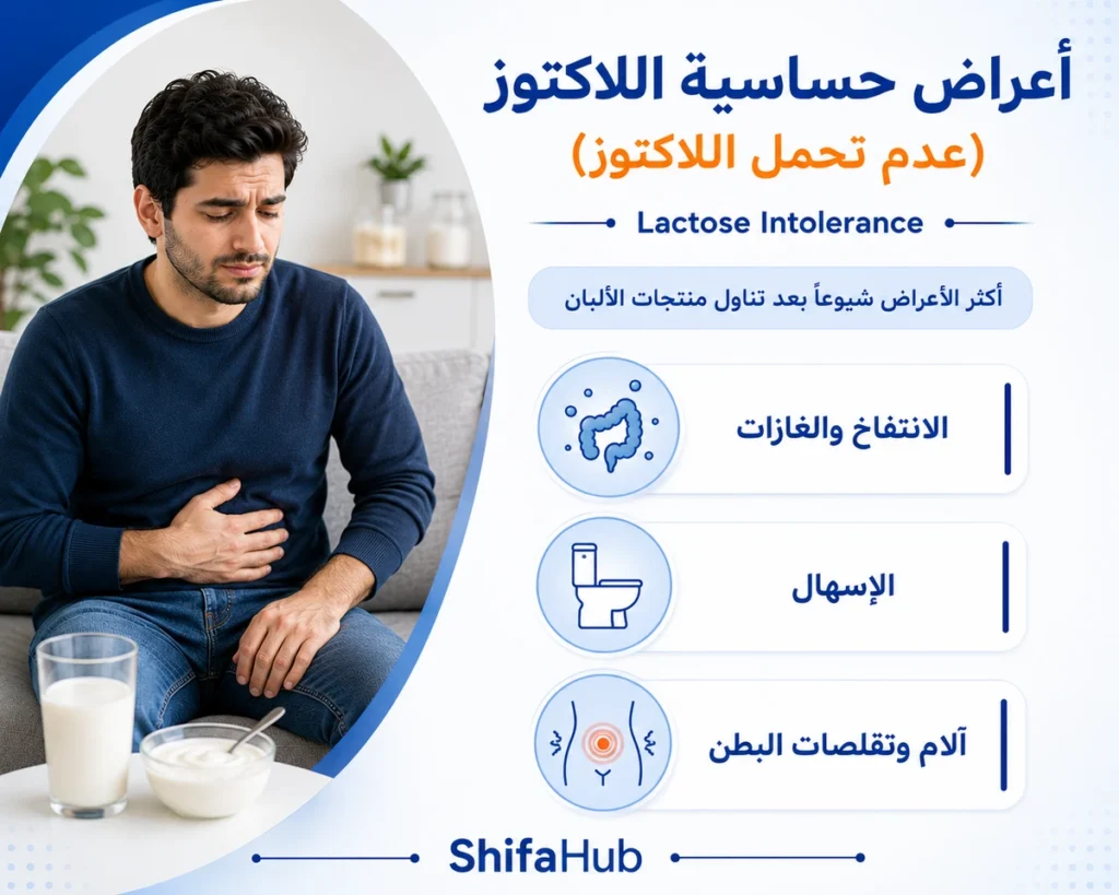 أعراض حساسية اللاكتوز
