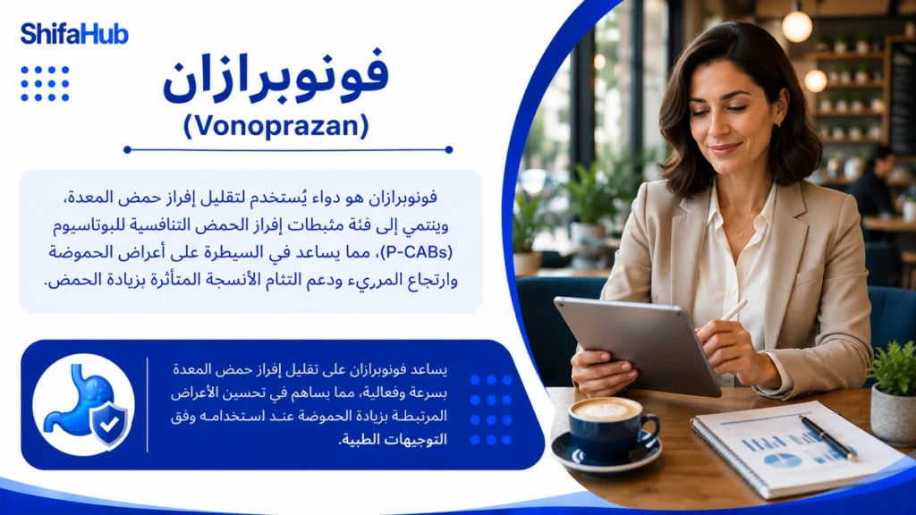 فونوبرازان لعلاج الحموضة وارتجاع المريء وجرثومة المعدة