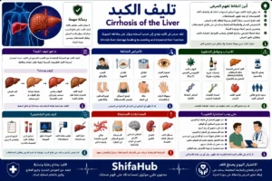 تليف الكبد: تندب مزمن في أنسجة الكبد يؤدي إلى ضعف وظائفه ويحتاج إلى التشخيص والعلاج المبكر.