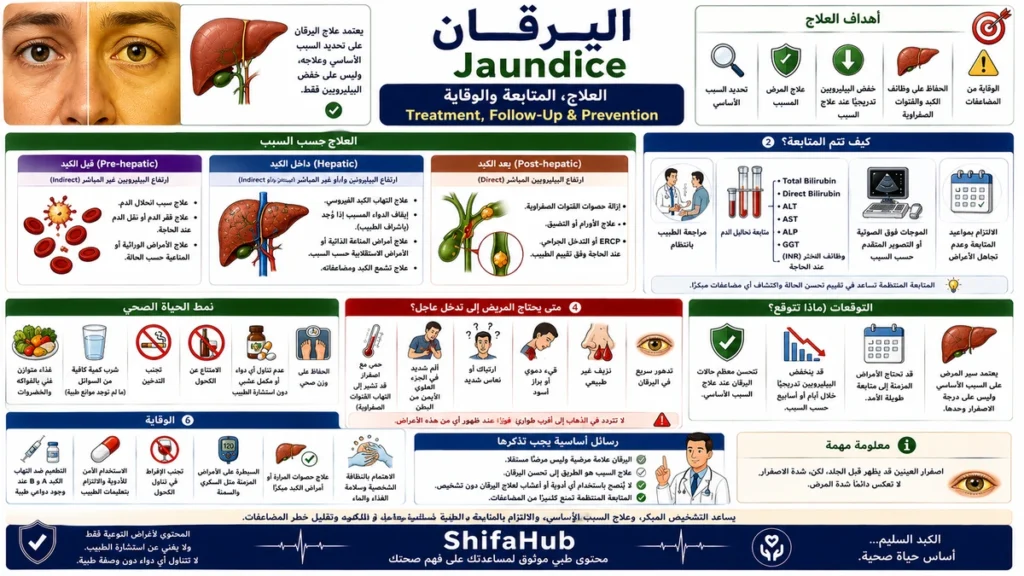 علاج اليرقان والمتابعة والوقاية