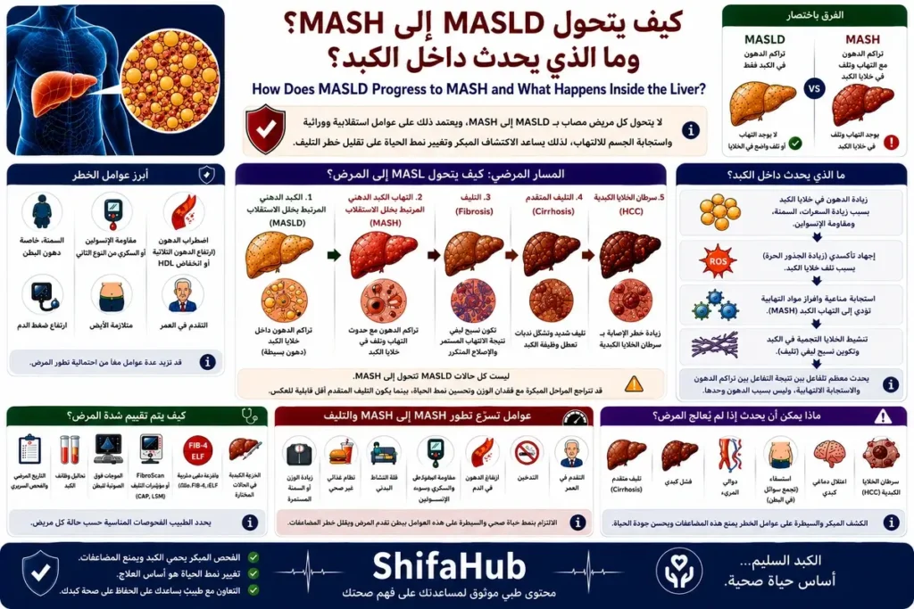 كيف يتحول MASLD إلى MASH؟ وما الذي يحدث داخل الكبد؟