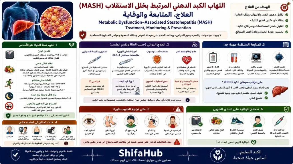 علاج التهاب الكبد الدهني MASH والمتابعة والوقاية