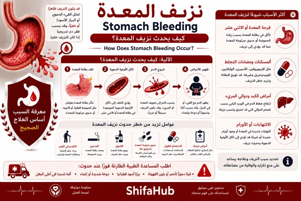 كيف يحدث نزيف المعدة؟