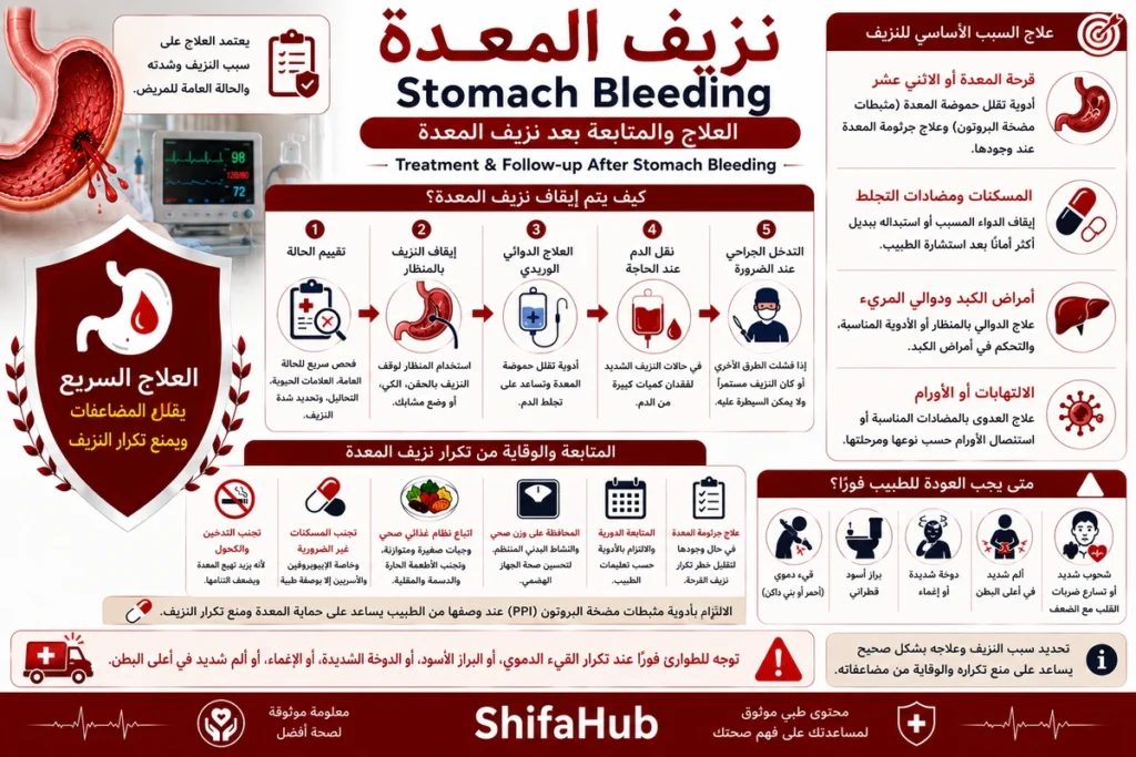 العلاج والمتابعة بعد نزيف المعدة